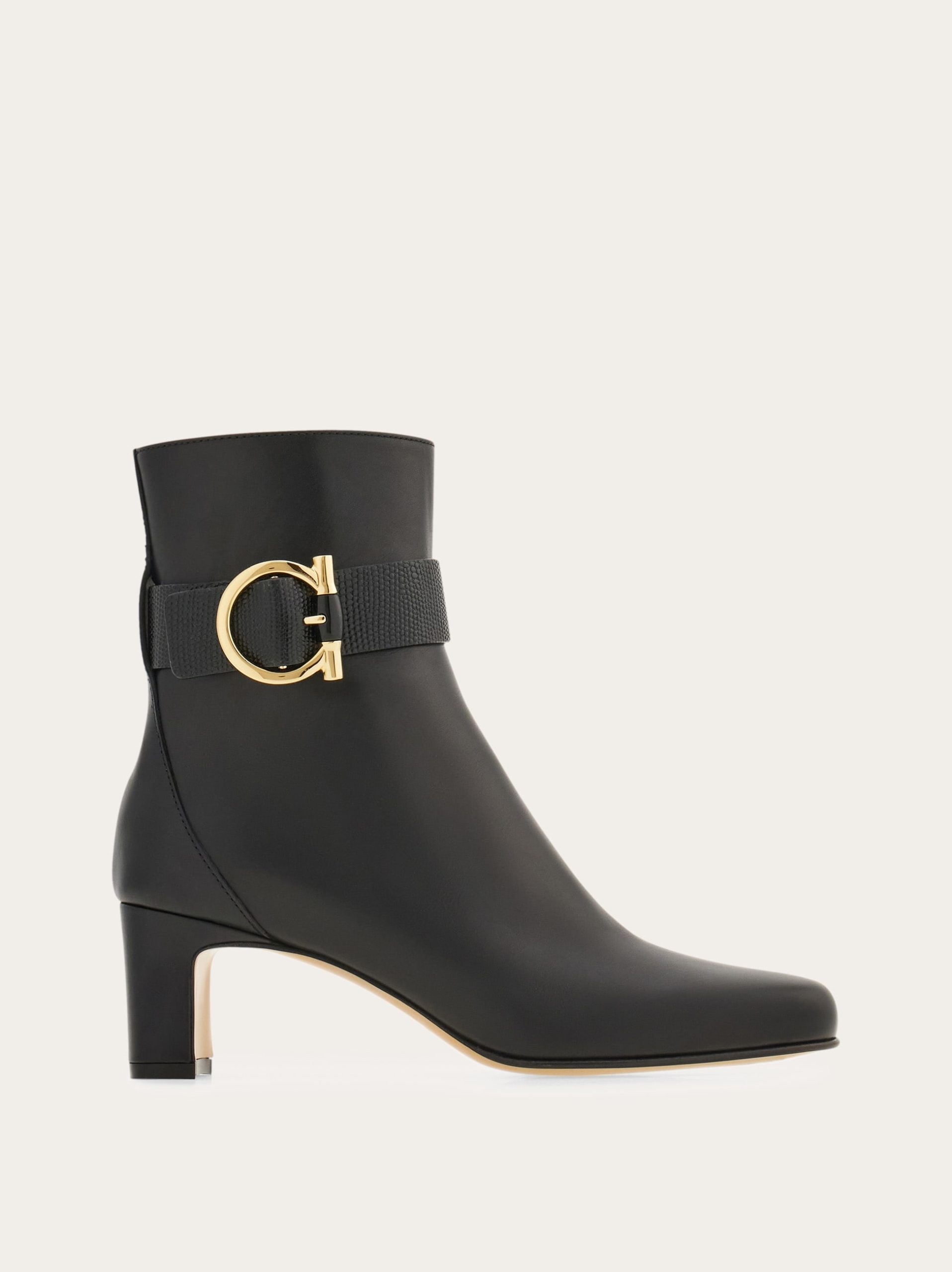 Ferragamo Gancini ornament mid heel ankle boot - Image 1